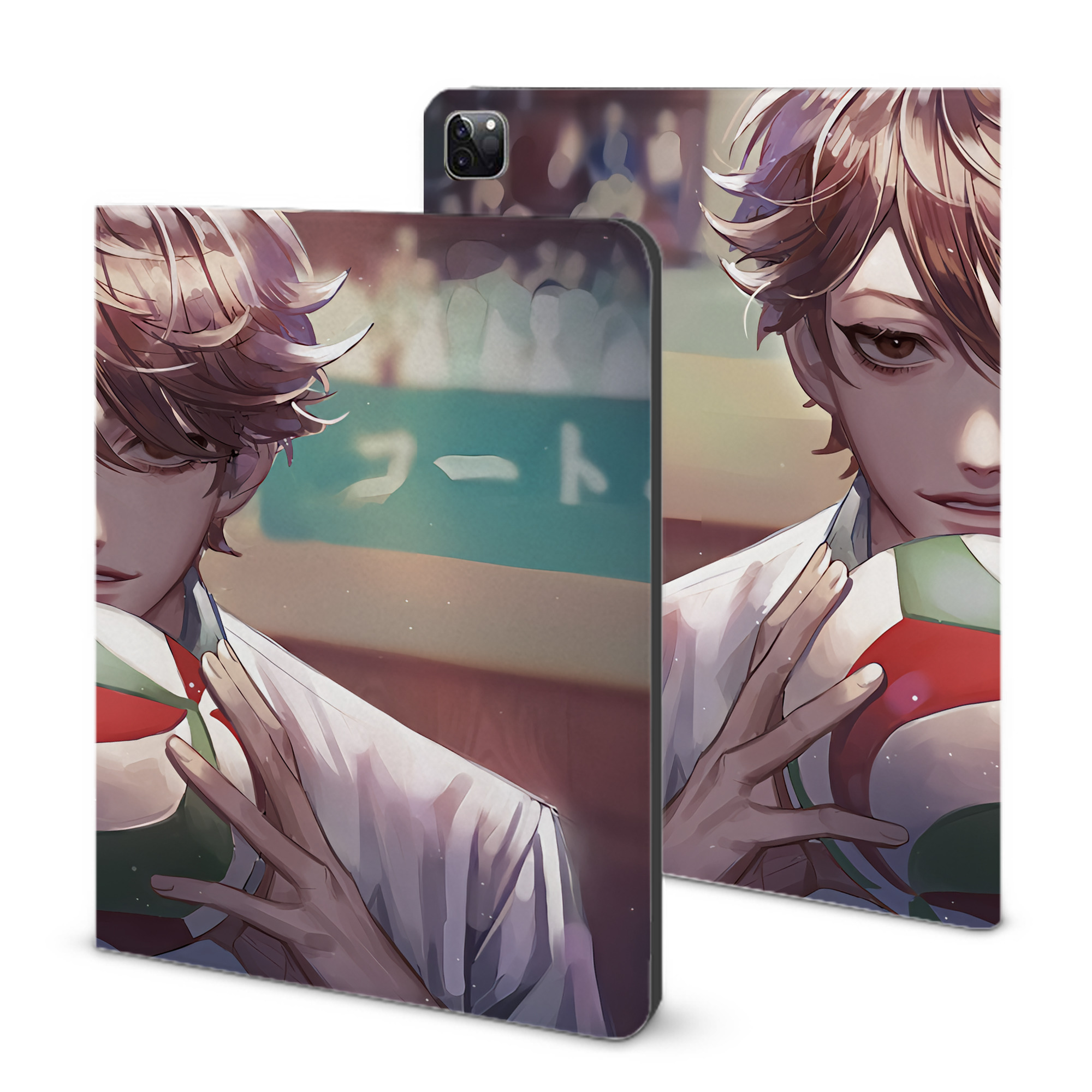（画像用） ハイキュー!! Haikyu!! IPad ケース ブック型 PUレザー TPU 耐衝撃 軽量 薄型 ペン収納なし 全面保護 IPad 各モデル対応
